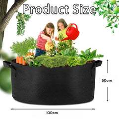 1 Pack 100 Gallon 100cm 50cm Grow Bag Heavy Duty Thickened Plant Pots with Handles for Farming Gardening Tree