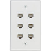 Ethernet Wall Plate 6 Port Cat6 Ethernet Cable Wall Plate Adapter