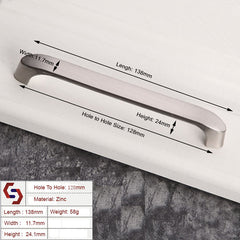 Brushed ZINC Kitchen Door Cabinet Drawer Handle Pulls 96MM 128MM
