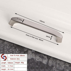 Brushed ZINC Kitchen Door Cabinet Drawer Handle Pulls 96MM 128MM