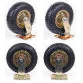 4x 8 Inch Castor Caster 2x swivel 2x fixed Pneumatic Tyres Wheels Trolley Cart Wheelbarrow