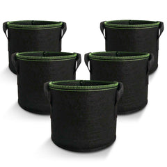 5-Pack 7 Gallons Plant Grow Bag Flower Container Pots with Handles Garden Planter