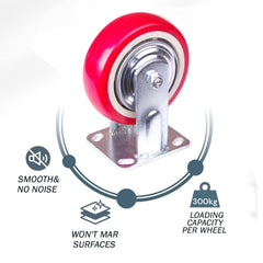 6 inch Industrial Caster Wheels Fixed Casters Castor Wheels Cart Furniture Workbench