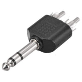 1/4" 6.35mm Mono Male To 2X RCA male Audio Connector Adapter Splitter