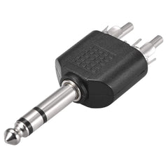1/4" 6.35mm Mono Male To 2X RCA male Audio Connector Adapter Splitter