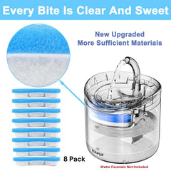 8x Pet Cat Water Fountain Filter Replacement Filter Arc-Shaped Fountain Filters 4 Filtration System