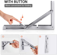 2PCS 8inch Steel Wall Mounted Folding Triangle Angle Shelf Support Bracket Rack