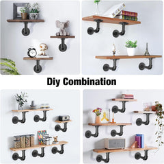 4PCS Pipe Floating Shelf Bracket Industrial Pipe Shelf Bracket Mounting Bracket Storage Racks D¨¦cor