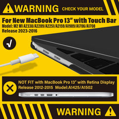MacBook Pro 13 Inch Case 2016-2023 M1 M2 A2338 A2289 A2251 A2159 Hard Shell Case Keyboard Cover