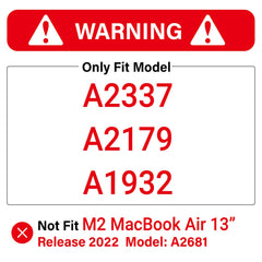 MacBook Air 13 Inch Case 2022 2021 2020 2019 2018, A1932, A2179,A2337 Shell Case Keyboard Cover