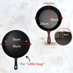 6inch 16cm Cast Iron Skillet Cookware Frying pan Pre-Seasoned Grill Pan Pans