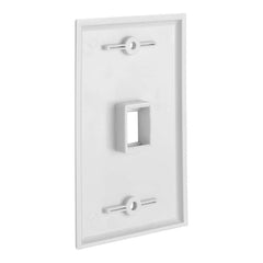 1 Port QuickPort outlet Wall Plate face plate, Single Gang White