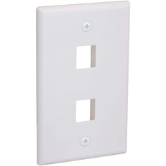 2 Port QuickPort outlet Wall Plate face plate, two Gang White