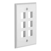 6 Port QuickPort outlet Wall Plate face plate, six Gang White