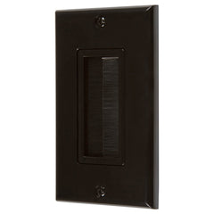 Black Brush Wall Plate Wires Cable Access Strap Management Socket Mount Port HDMI