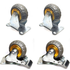 4x 3" Heavy Duty Industrial Swivel Brake Caster Wheel Wheels Castor 200KG Trolley
