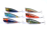 6X 6cm Popper Poppers Fishing Lure Lures Surface Tackle Fresh Saltwater