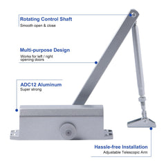 Auto Commercial Door Closers Hydraulic Door Closer for Home Commercial Door 25-45kg