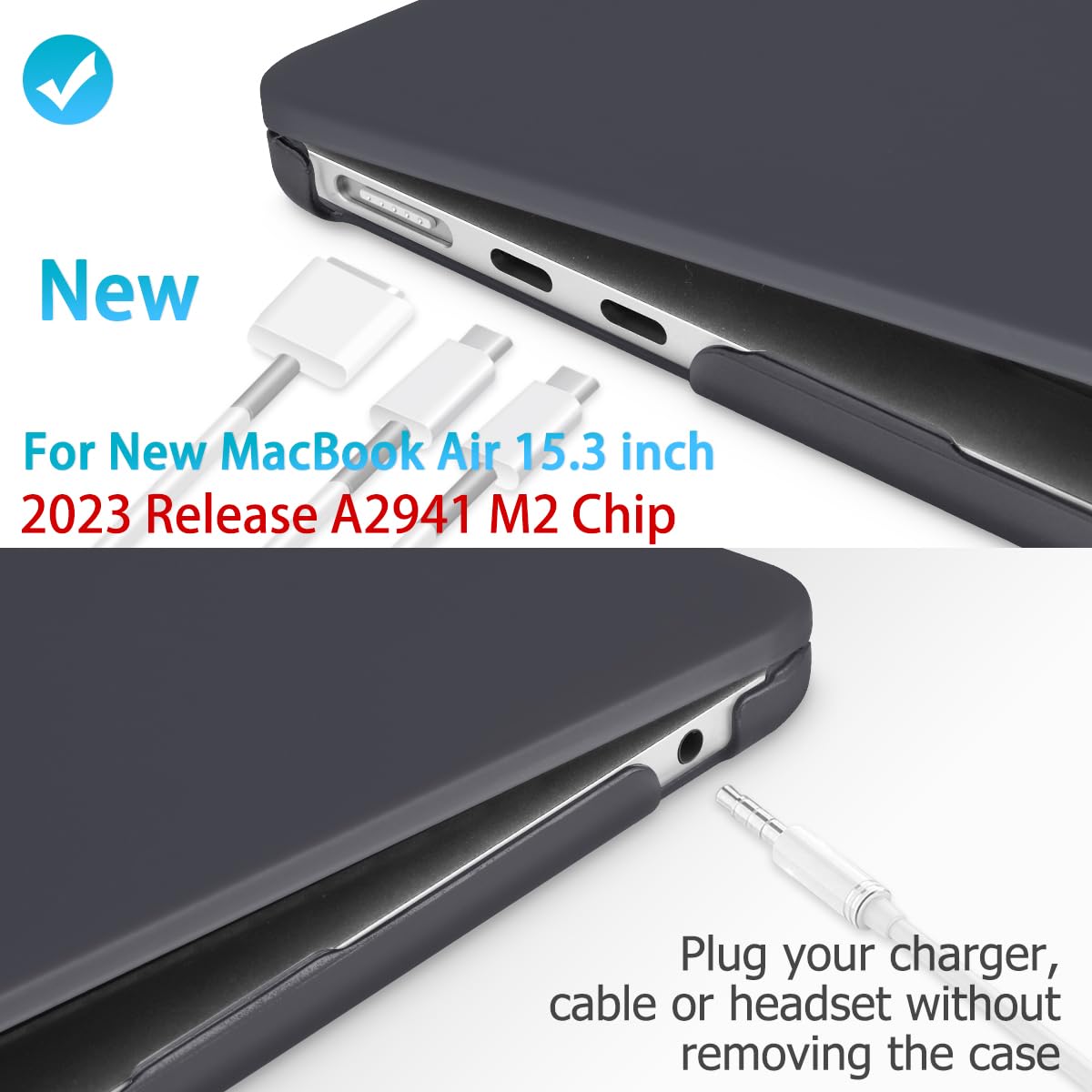 15 inch Air 2023 MacBook Air Matte Case  A2941 M2 Chip Hard Shell Case Keyboard Cover