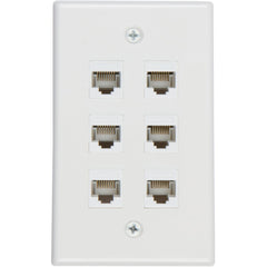 Ethernet Wall Plate 6 Port Cat6 Ethernet Cable Wall Plate Adapter