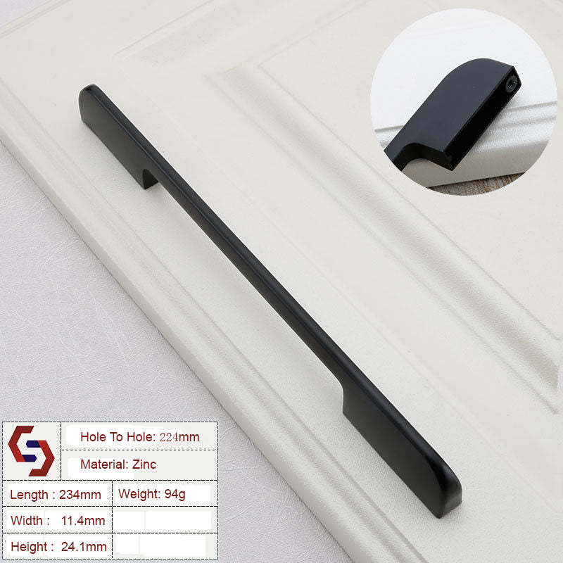 Zinc Kitchen Cabinet Handles Drawer Bar Handle Pull Black Silver Brushed Silver 128MM 160MM 256MM 320MM