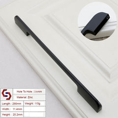 Zinc Kitchen Cabinet Handles Drawer Bar Handle Pull Black Silver Brushed Silver 128MM 160MM 256MM 320MM