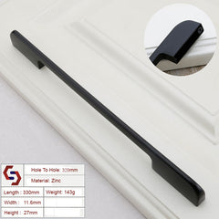 Zinc Kitchen Cabinet Handles Drawer Bar Handle Pull Black Silver Brushed Silver 128MM 160MM 256MM 320MM