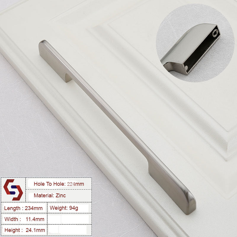 Zinc Kitchen Cabinet Handles Drawer Bar Handle Pull Black Silver Brushed Silver 128MM 160MM 256MM 320MM
