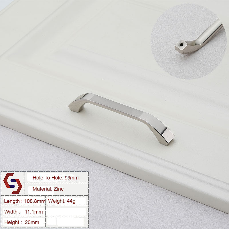 Zinc Kitchen Cabinet Handles Bar Drawer Handle Pull Gold Silvercolor 96MM 128MM