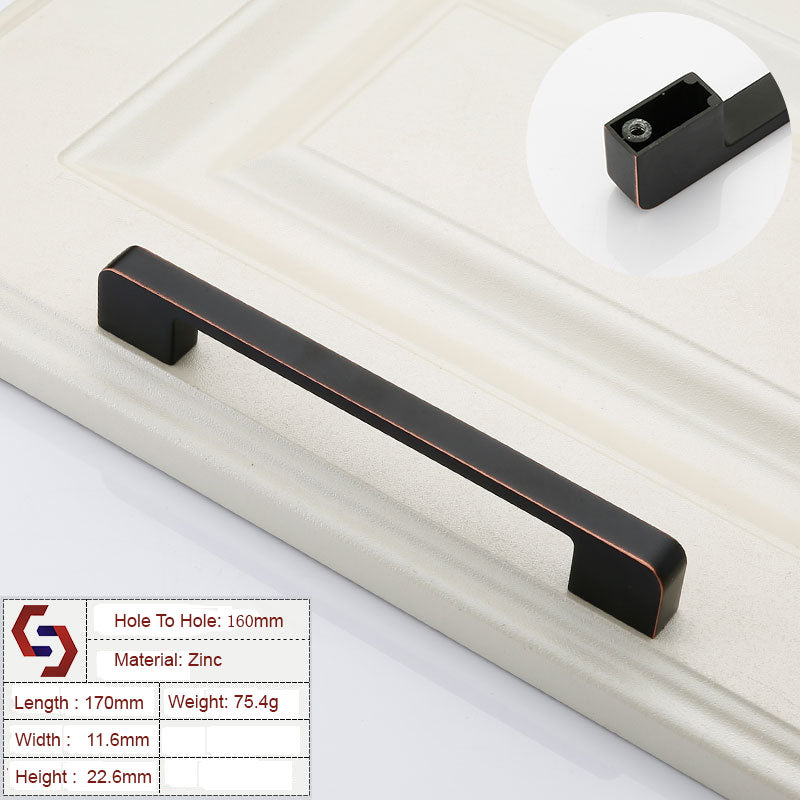 Zinc Kitchen Cabinet Handles Drawer Bar Handle Pull black silver copper color