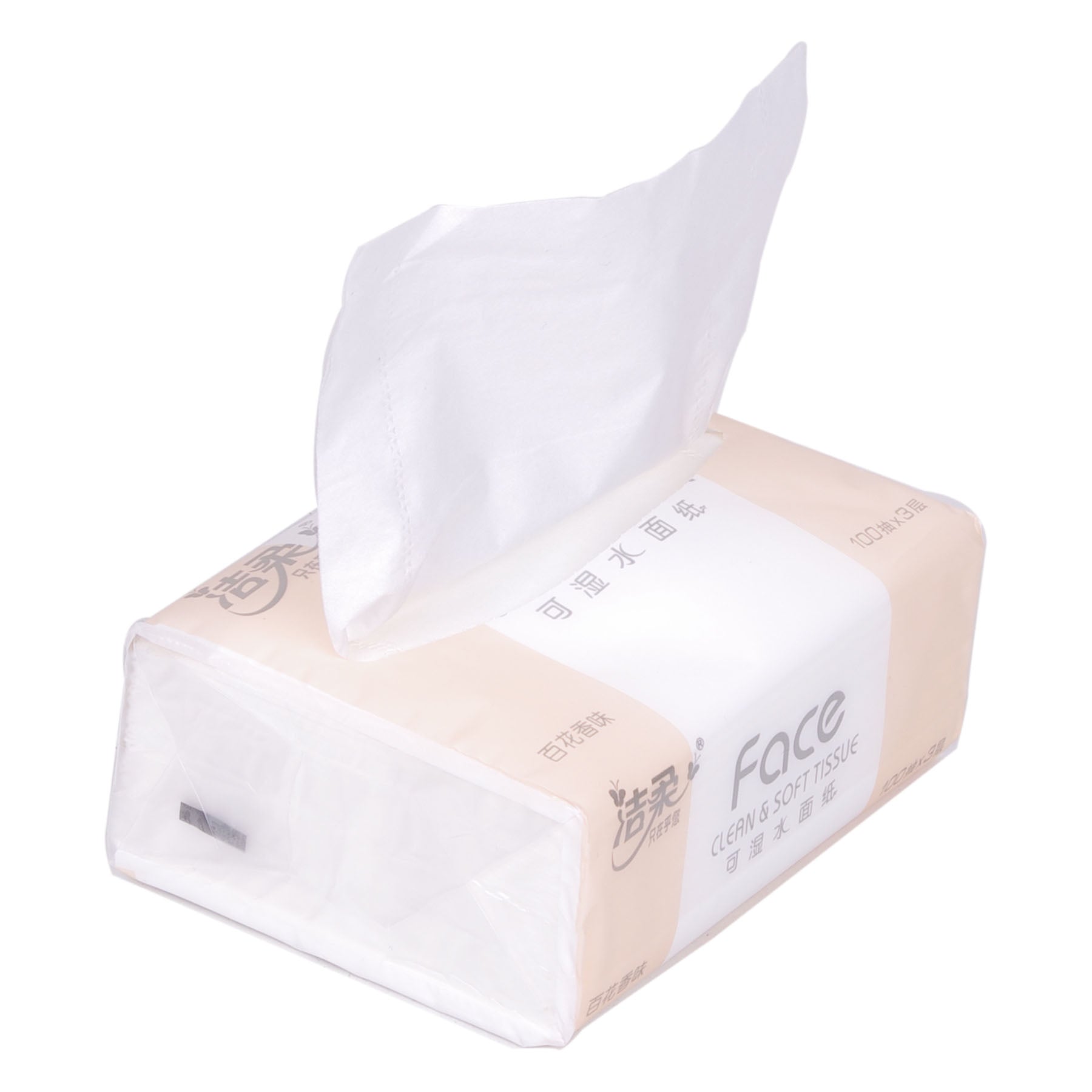 24 Pack 3-ply Soft Facial Tissue with Flower Fragrance 100 Sheets/Pack White