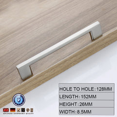 Brushed Nickel Kitchen Door Cabinet Drawer Handle Pulls 96MM 128MM 160MM 192MM 224MM