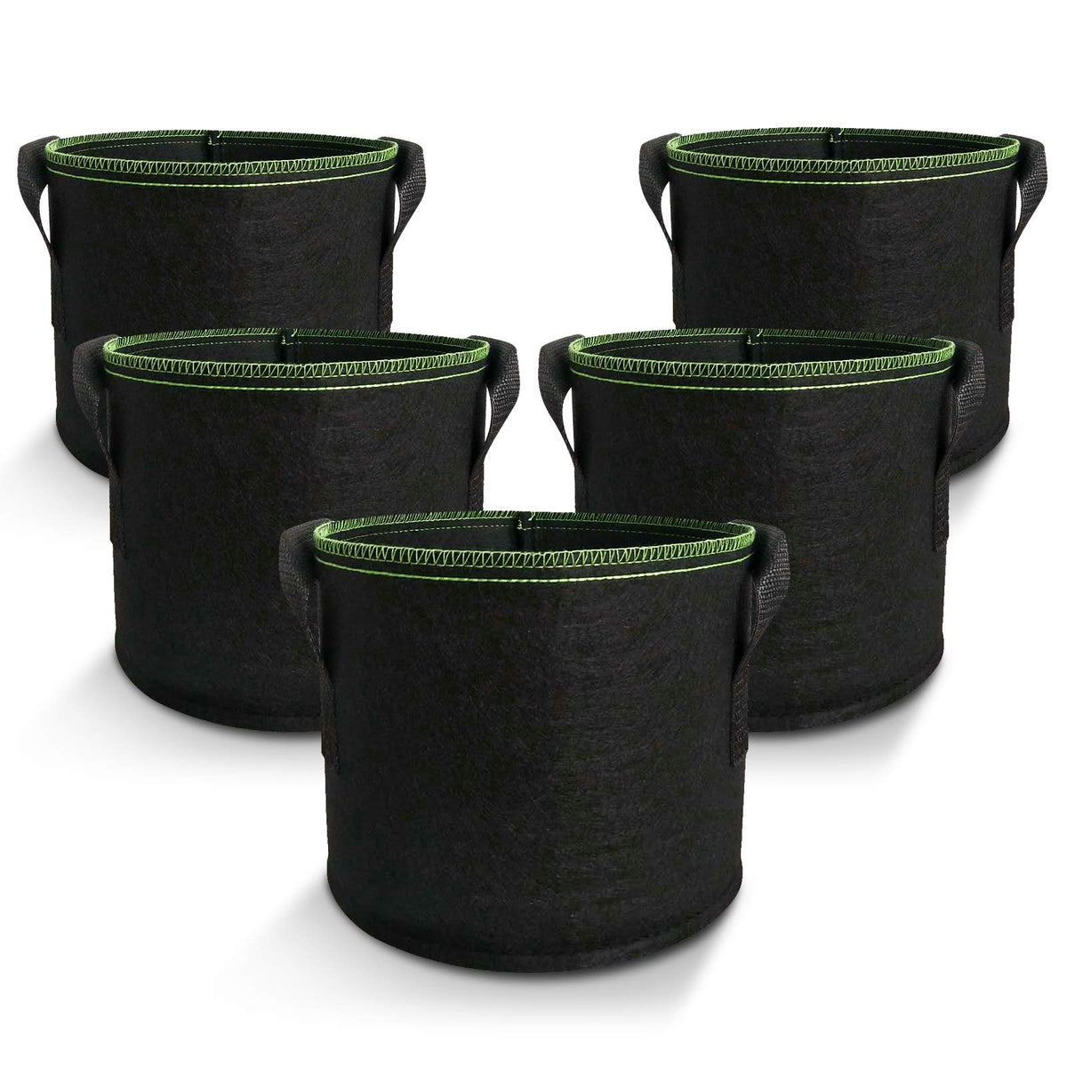 5-Pack 7 Gallons Plant Grow Bag Flower Container Pots with Handles Garden Planter