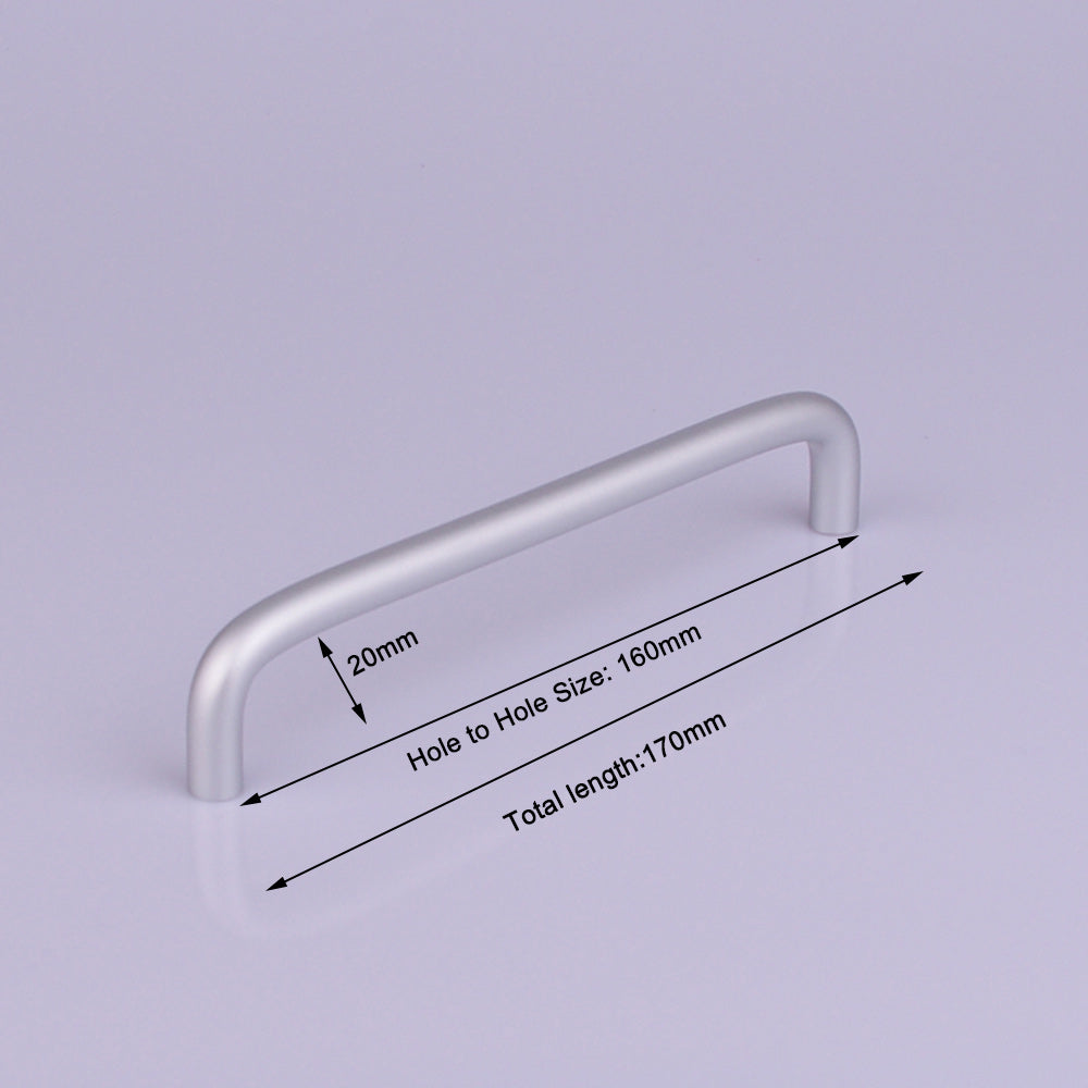 Aluminium Kitchen Cabinet Handles Drawer Bar Handle Pull 96mm 128mm 160mm 192mm