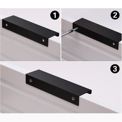 Aluminum Kitchen Cabinet Bar Handles  Drawer Handle Pull black 64 MM 96MM 128MM 160MM 256MM 320MM