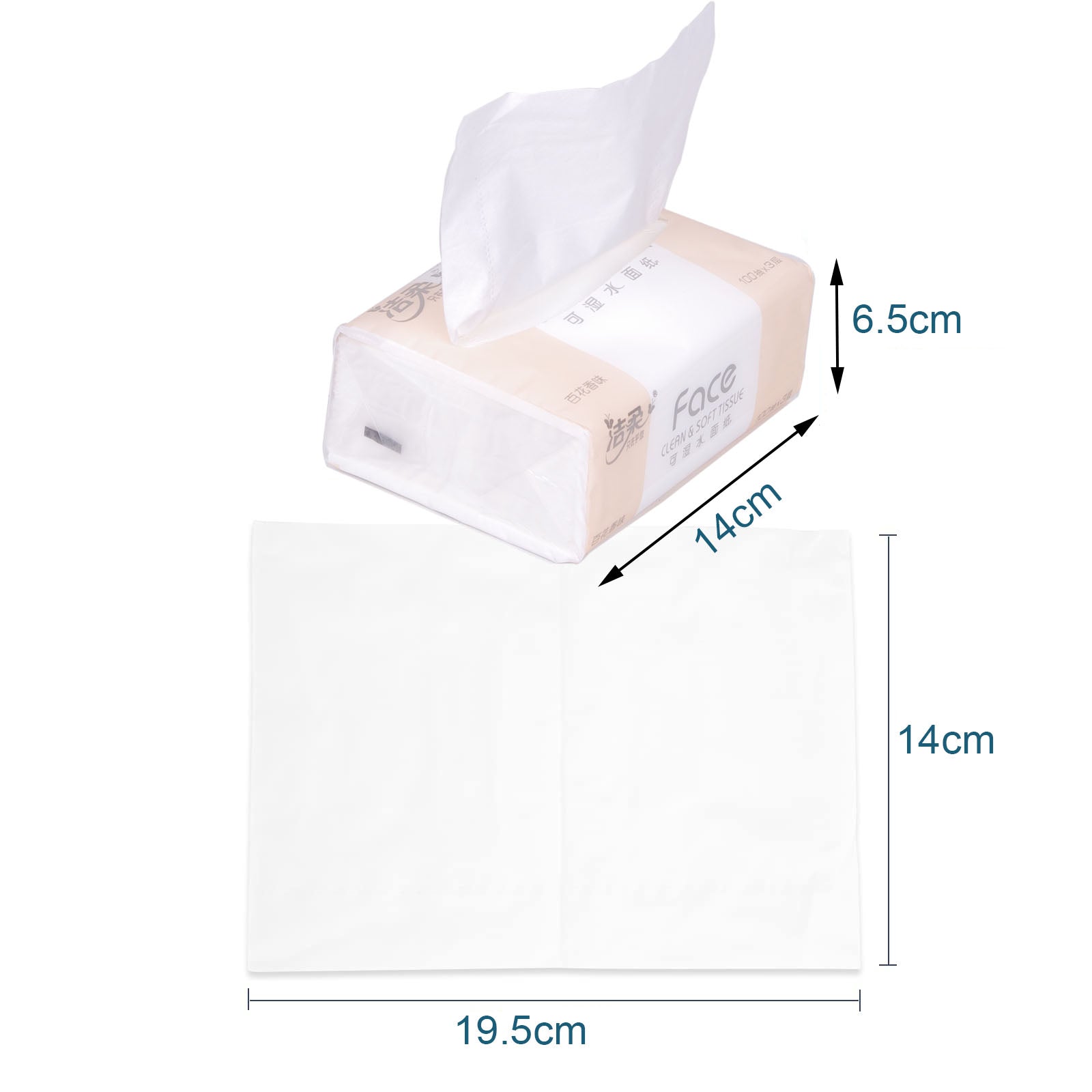6 Pack 3-ply Soft Facial Tissue with Flower Fragrance 100 Sheets/Pack White