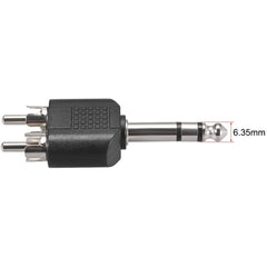 1/4" 6.35mm Mono Male To 2X RCA male Audio Connector Adapter Splitter