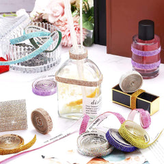 Self-Adhesive Diamond Crystal Sticker DIY Bling Rhinestones for Car Water Glass Phone Case Decoration