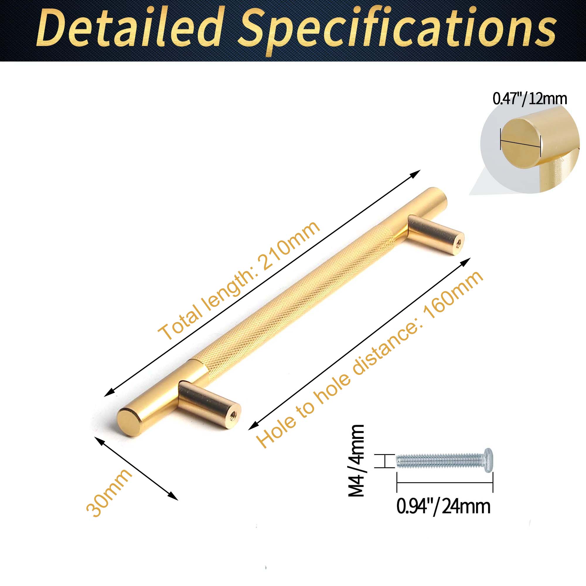 96MM 128MM 160MM Cabinet Handles Gold Drawer Pulls Knobs Hardware for Kitchen Bathroom Furniture Cupboard