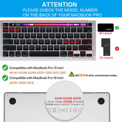 Keyboard Cover Skin For MacBook Pro 13 Pro 16 A2338 A2289 A2251 A2141 M1 M2 2020 to 2023