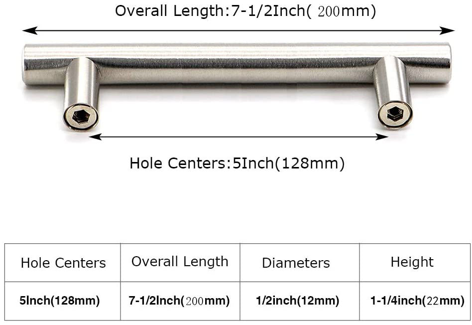 Brushed Stainless steel Kitchen Door Cabinet Drawer Handle Pulls 96MM 128MM 160MM