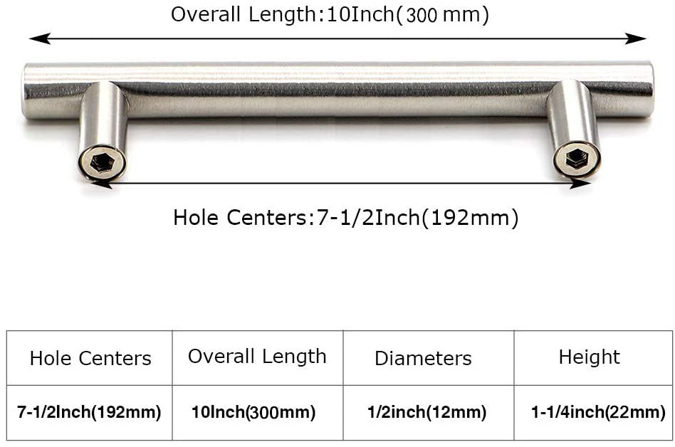 Brushed Stainless steel Kitchen Door Cabinet Drawer Handle Pulls 96MM 128MM 160MM