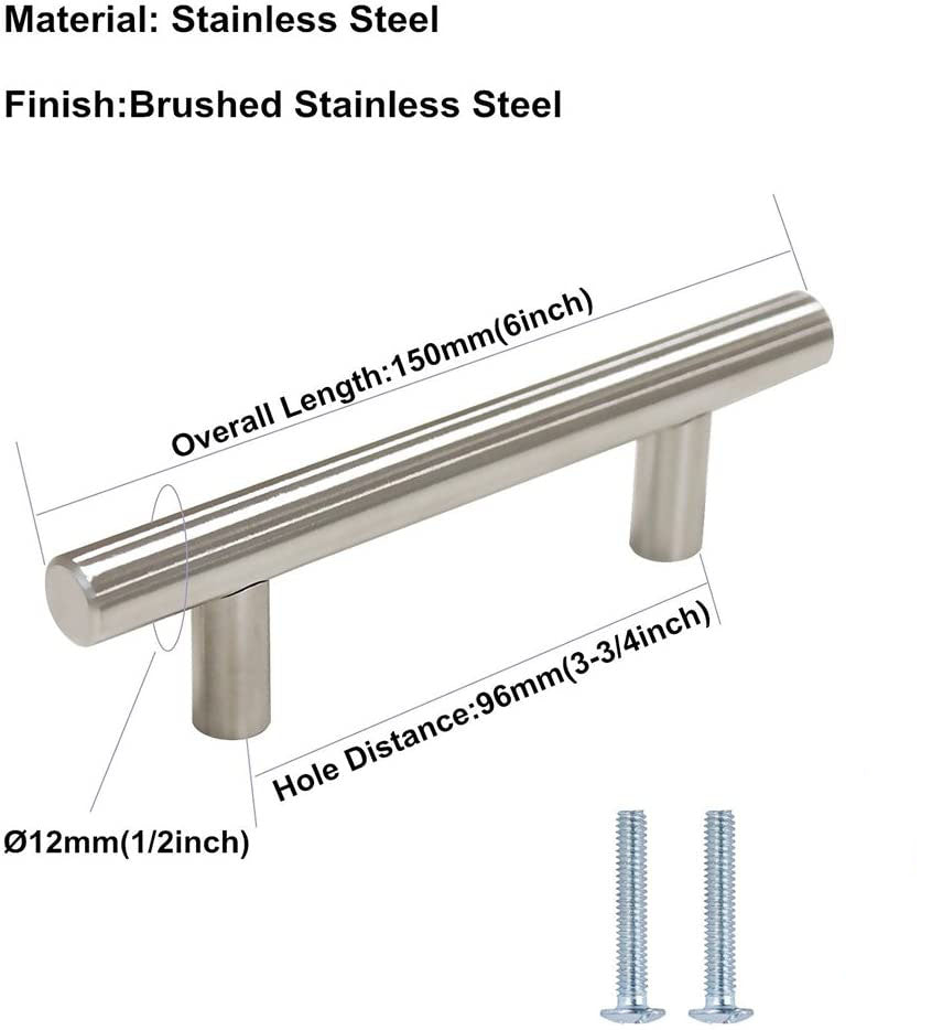 Brushed Stainless steel Kitchen Door Cabinet Drawer Handle Pulls 96MM 128MM 160MM