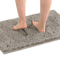 Bath 45*70cm Mat Rug Bathroom Extra Soft Absorbent Rugs Non Slip Quick Dry Grey