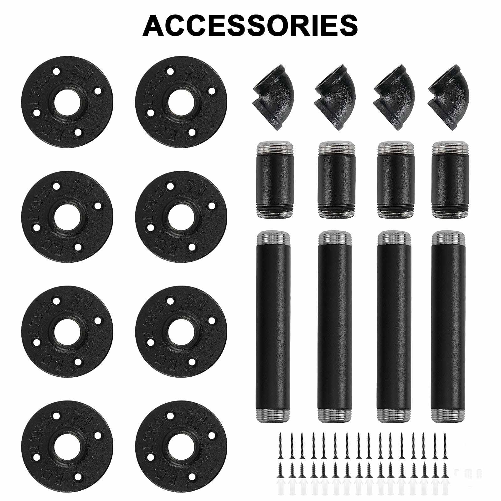 4PCS Pipe Floating Shelf Bracket Industrial Pipe Shelf Bracket Mounting Bracket Storage Racks D¨¦cor