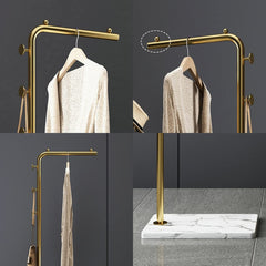 Metal Coat Rack Marble Base Hooks Clothes Coats Bag Tree Hat Display Hanger Stand Organiser 2 Pole