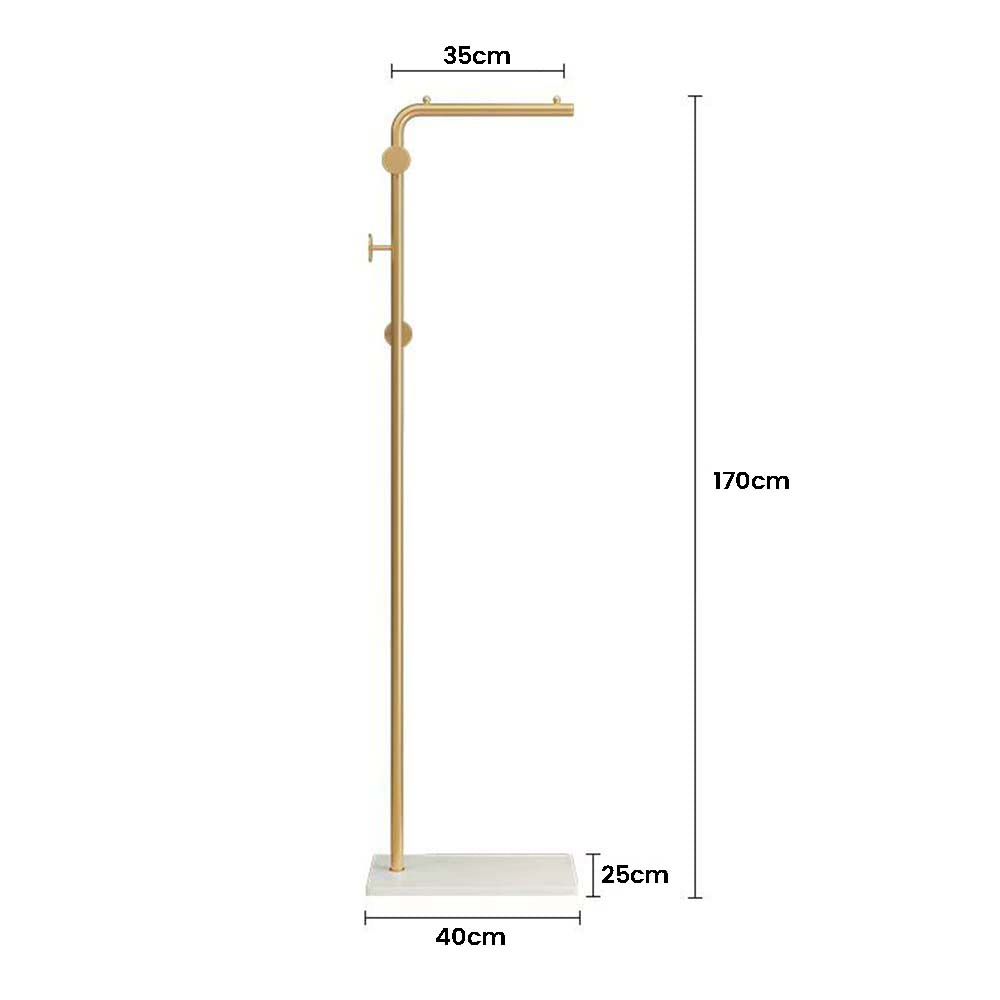 Metal Coat Rack Marble Base Hooks Clothes Coats Bag Tree Hat Display Hanger Stand Organiser 2 Pole