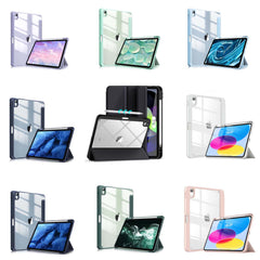 iPad 10th Case 10.9 Inch 2022 with Pencil Holder, Smart iPad Clear Case with Soft TPU Auto Wake Sleep