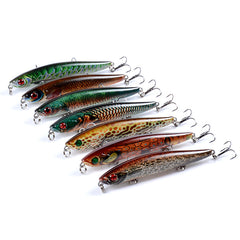6x Popper Poppers 9.3cm Fishing Lure Lures Surface Tackle Fresh Saltwater