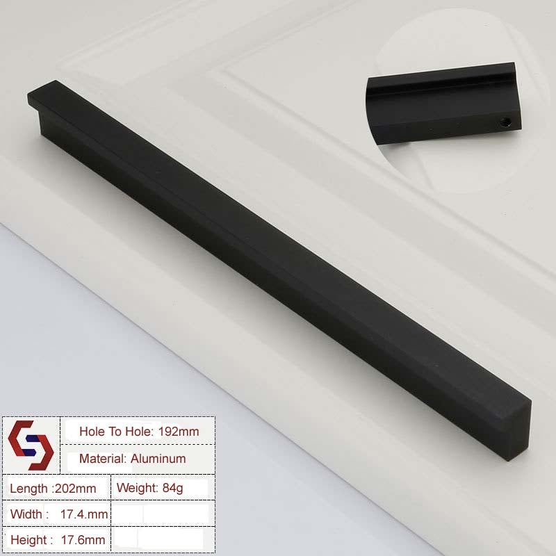 Zinc Kitchen Cabinet Handles Drawer Bar Handle Pull 96mm 128mm 160mm - 320mm